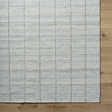 Nissa Light Gray Checkered Wool Rug - Ornate Home