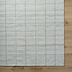 Nissa Light Gray Checkered Wool Rug - Ornate Home