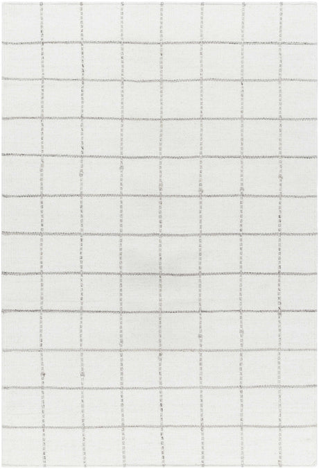 Nissa White Gray Checkered Wool Rug - Ornate Home