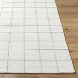 Nissa White Gray Checkered Wool Rug - Ornate Home