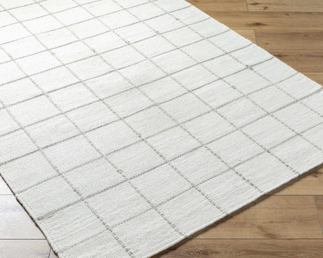 Nissa White Gray Checkered Wool Rug - Ornate Home