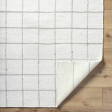 Nissa White Gray Checkered Wool Rug - Ornate Home