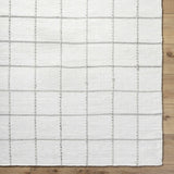 Nissa White Gray Checkered Wool Rug - Ornate Home