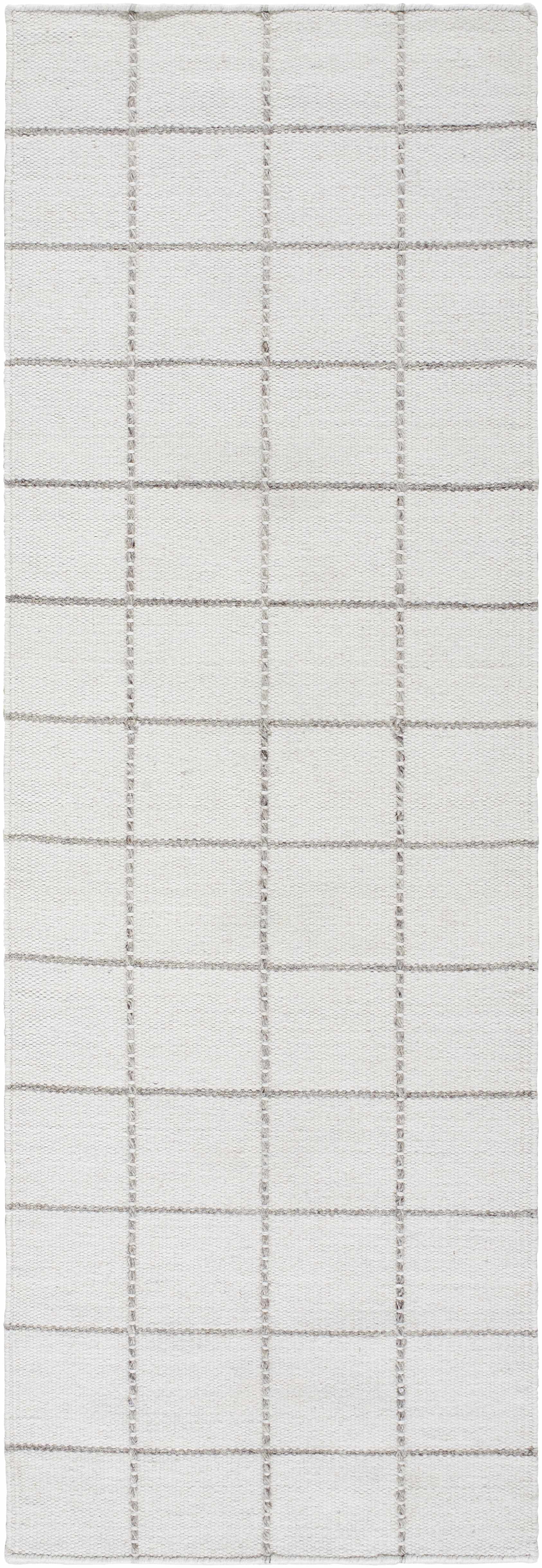 Nissa White Gray Checkered Wool Rug - Ornate Home