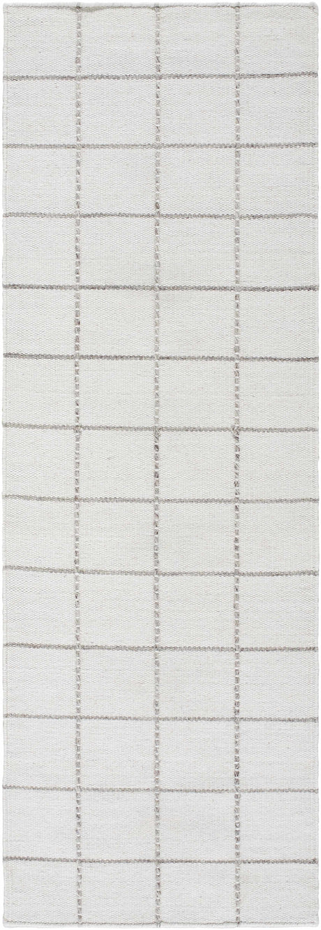 Nissa White Gray Checkered Wool Rug - Ornate Home