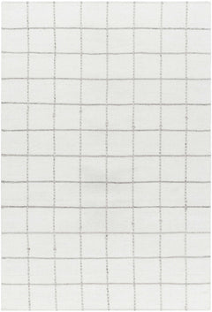 Nissa White Gray Checkered Wool Rug - Ornate Home