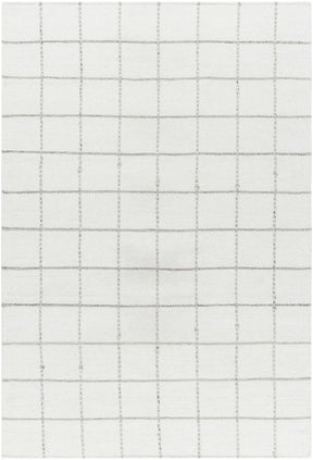 Nissa White Gray Checkered Wool Rug - Ornate Home