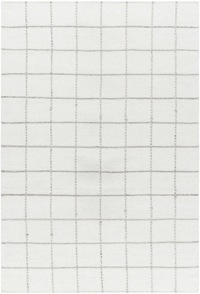 Nissa White Gray Checkered Wool Rug - Ornate Home