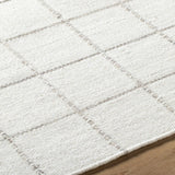 Nissa White Gray Checkered Wool Rug - Ornate Home