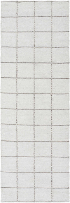 Nissa White Gray Checkered Wool Rug - Ornate Home