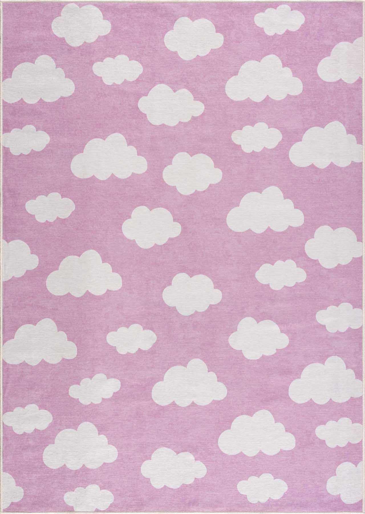 Nizar Pink Cloud Washable Kids Rug - Clearance - Ornate Home