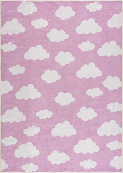 Nizar Pink Cloud Washable Kids Rug - Clearance - Ornate Home