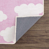 Nizar Pink Cloud Washable Kids Rug - Clearance - Ornate Home