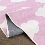 Nizar Pink Cloud Washable Kids Rug - Clearance - Ornate Home