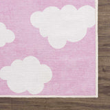 Nizar Pink Cloud Washable Kids Rug - Clearance - Ornate Home