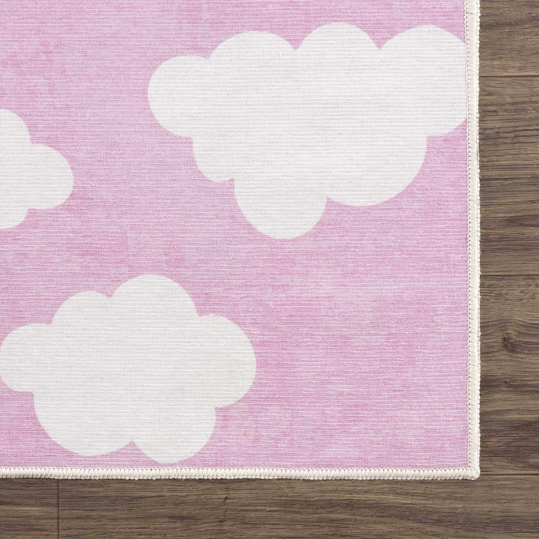 Nizar Pink Cloud Washable Kids Rug - Clearance - Ornate Home