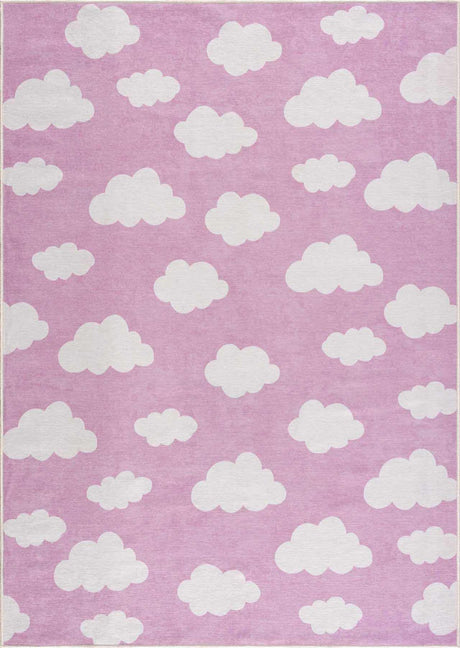 Nizar Pink Cloud Washable Kids Rug - Ornate Home