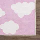 Nizar Pink Cloud Washable Kids Rug - Ornate Home