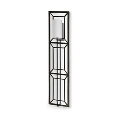 Noah Black/White Metal Rectangular Wall Sconce - Ornate Home