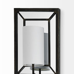 Noah Black/White Metal Rectangular Wall Sconce - Ornate Home