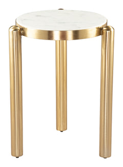 Noan White & Gold Side Table - Ornate Home