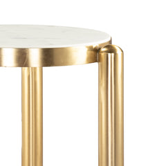 Noan White & Gold Side Table - Ornate Home