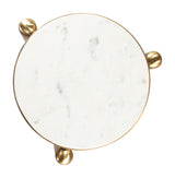 Noan White & Gold Side Table - Ornate Home