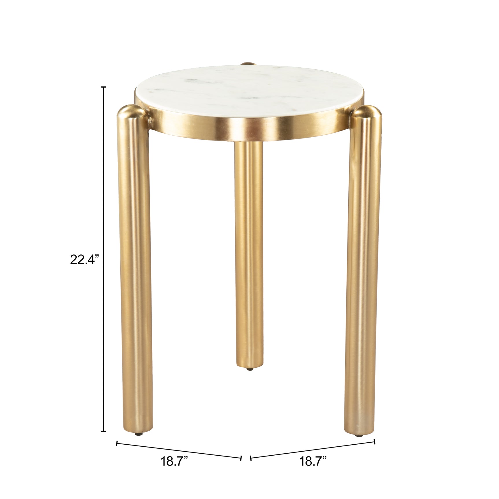 Noan White & Gold Side Table - Ornate Home