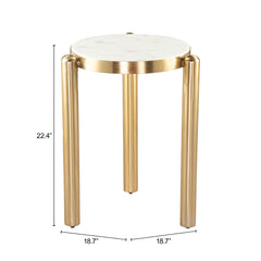 Noan White & Gold Side Table - Ornate Home