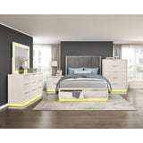 Noctis Beige Eastern King Platform Bed With Footboard Storage
