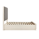 Noctis Beige Queen Platform Bed With Footboard Storage - Ornate Home