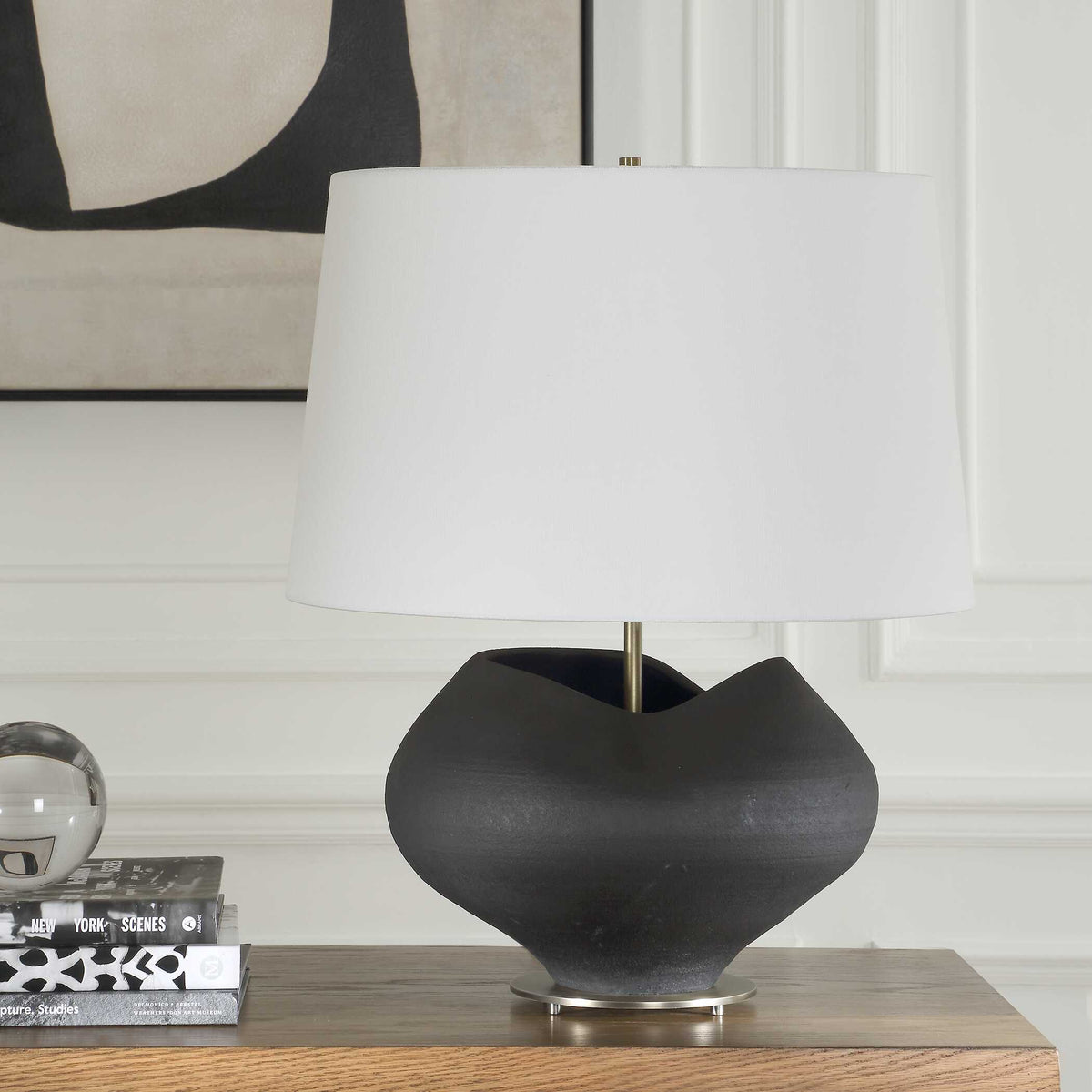 Nocturne Aged Black Table Lamp - Ornate Home