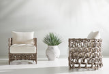 Nodi Shiitake/White/Cream Outdoor Chair - Ornate Home