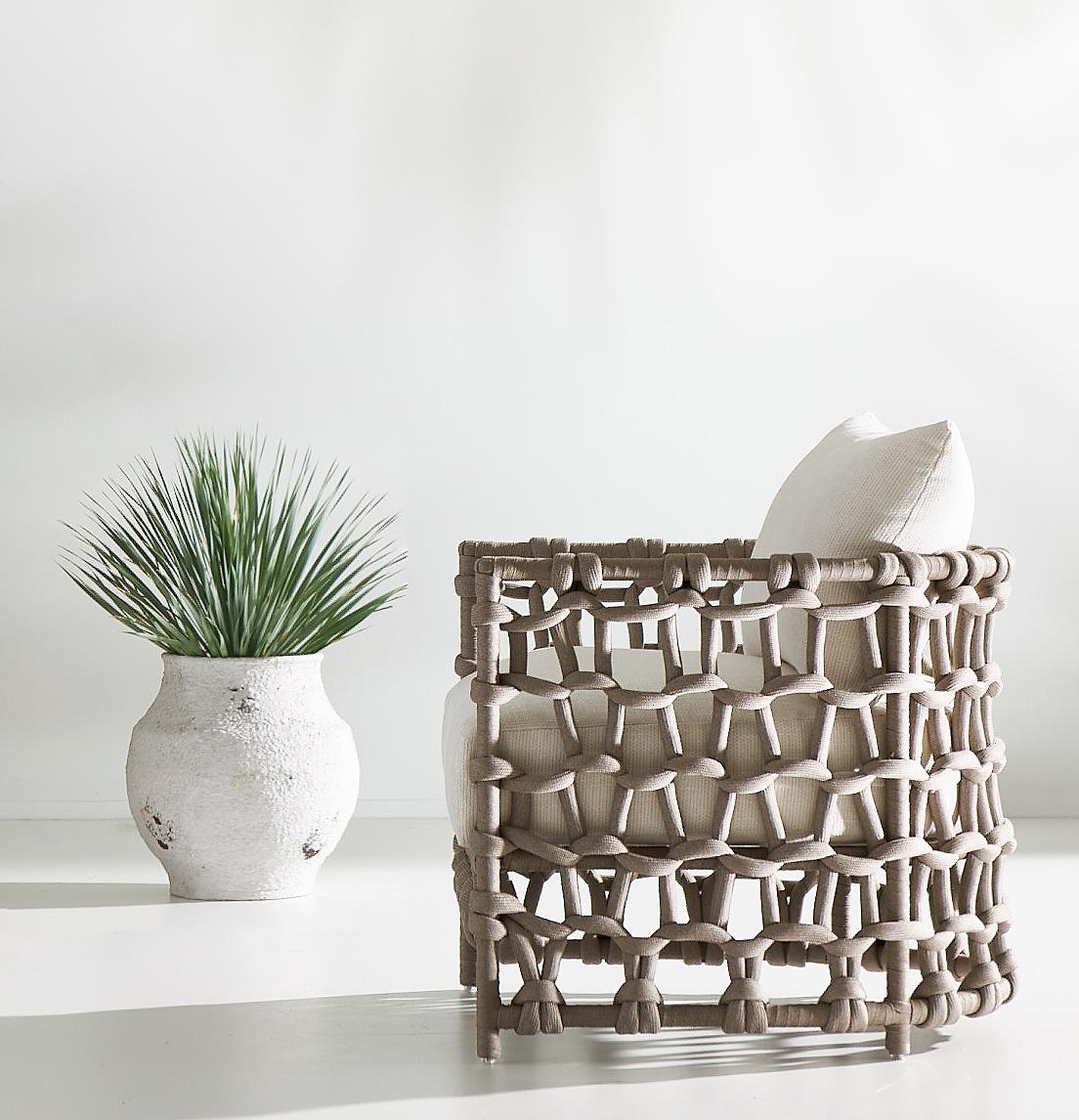 Nodi Shiitake/White/Cream Outdoor Chair - Ornate Home