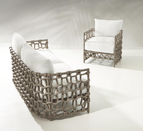 Nodi Shiitake/White/Cream Outdoor Chair - Ornate Home