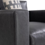 Noel Grey Leather Chair - Ornate Home