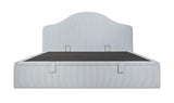 Noelle Light Blue Stripe Queen Storage Bed - Ornate Home