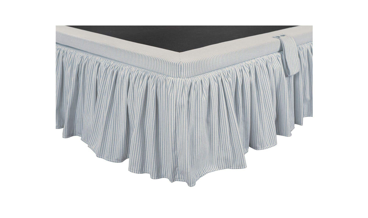Noelle Light Blue Stripe Queen Storage Bed - Ornate Home