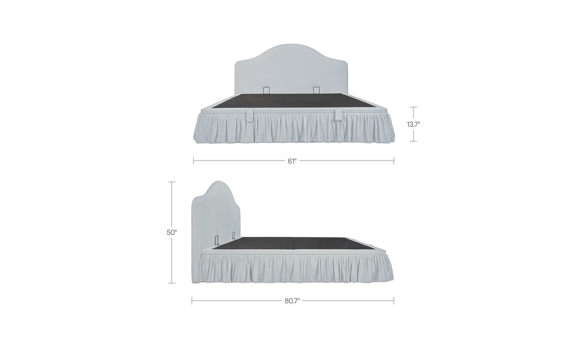 Noelle Light Blue Stripe Queen Storage Bed - Ornate Home