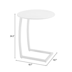 Noga White Outdoor End Table - Ornate Home
