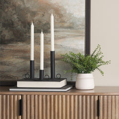 Noir Matte Black Metal Candle Holders (Set of 3) - Ornate Home
