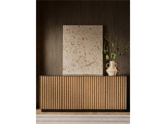Noir Rubbed Iron/Brown Credenza - Ornate Home