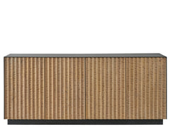 Noir Rubbed Iron/Brown Credenza - Ornate Home