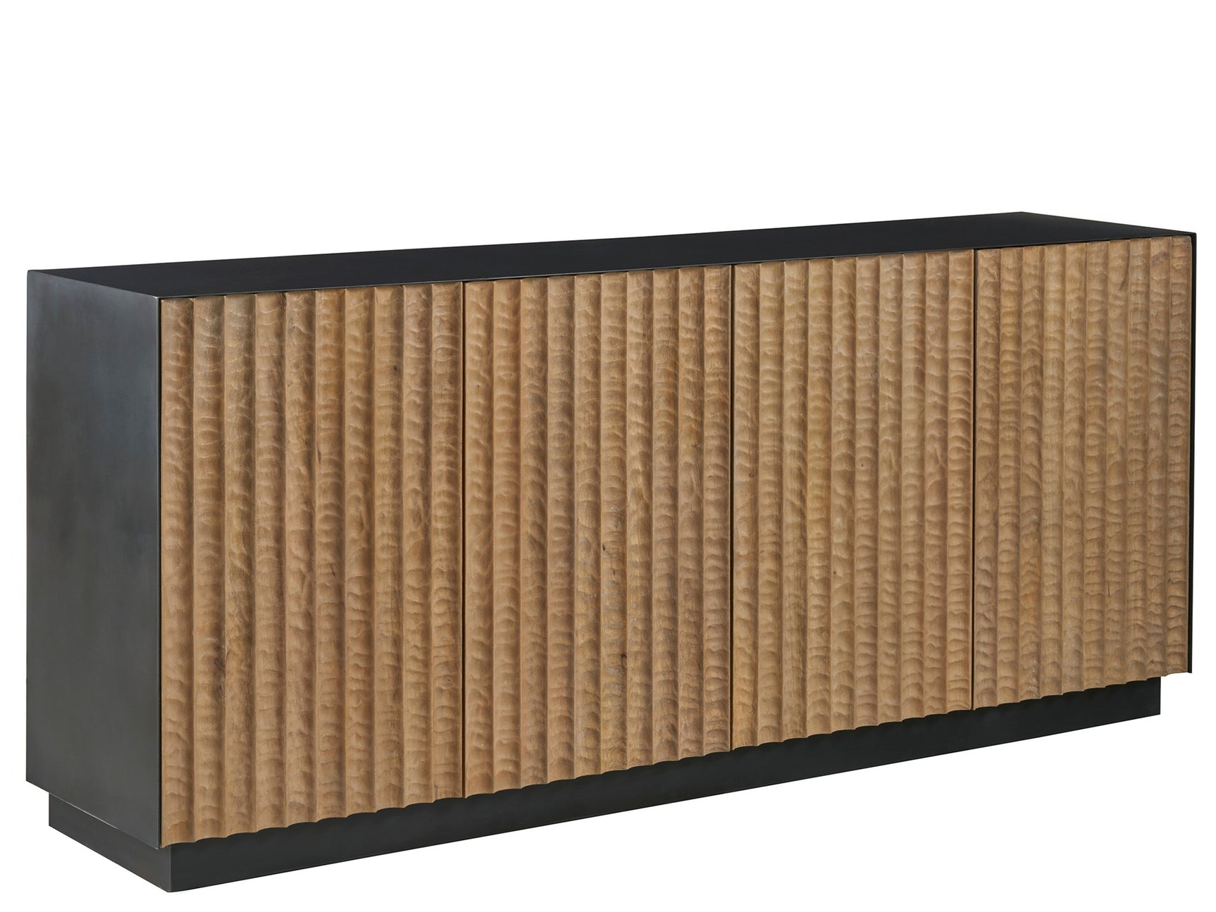 Noir Rubbed Iron/Brown Credenza - Ornate Home
