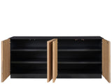 Noir Rubbed Iron/Brown Credenza - Ornate Home