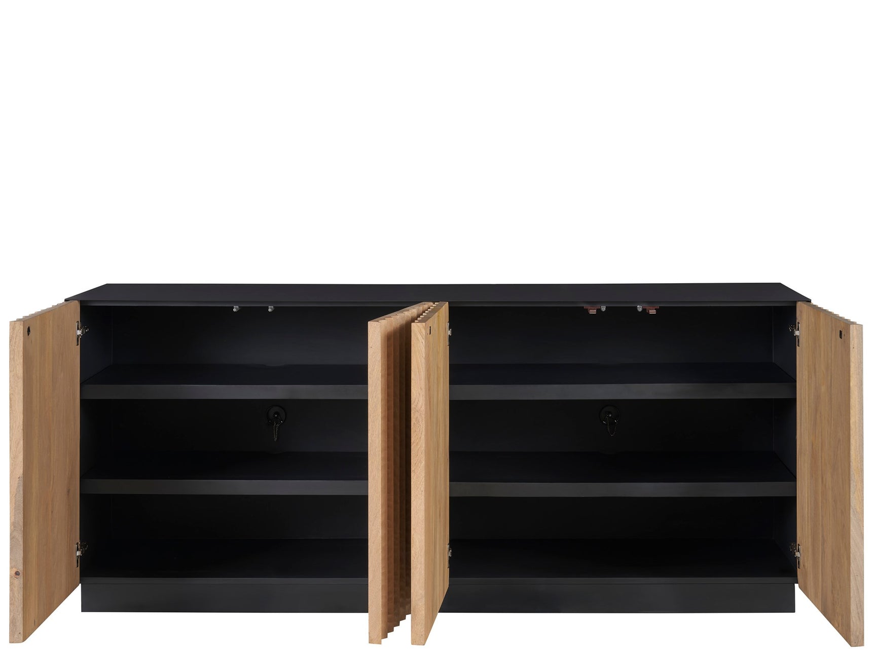 Noir Rubbed Iron/Brown Credenza - Ornate Home