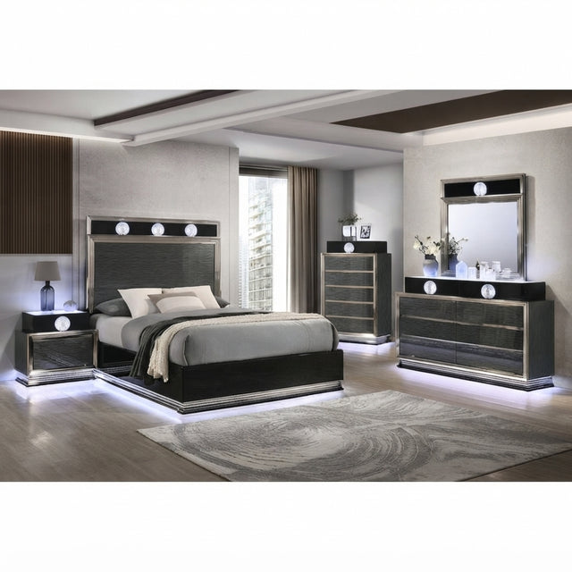Noire Charcoal Gray/Black Chest - Ornate Home