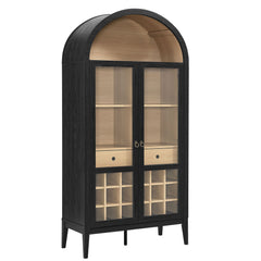 Nolan Black Arched Bar Cabinet - Ornate Home