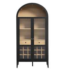 Nolan Black Arched Bar Cabinet - Ornate Home