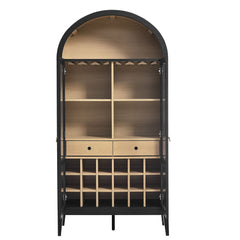 Nolan Black Arched Bar Cabinet - Ornate Home
